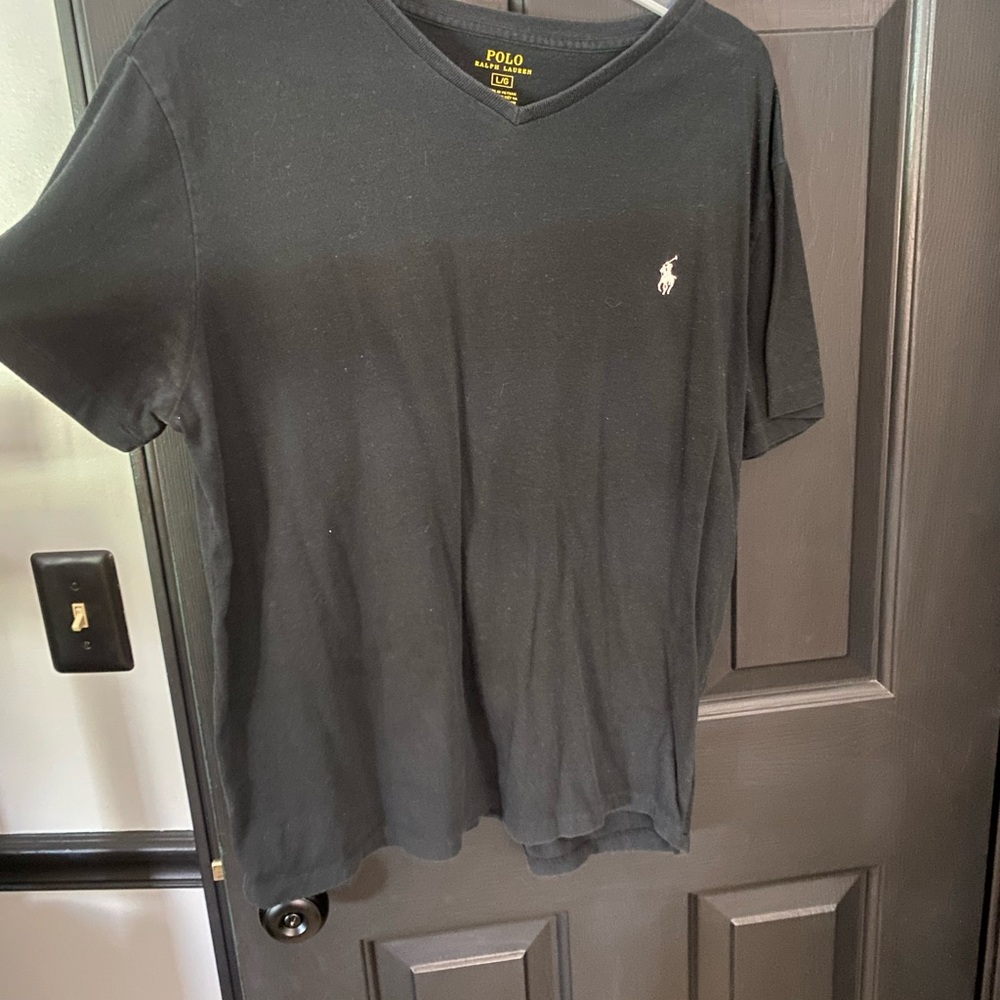 Polo by Ralph Lauren Black V-Neck T-Shirt